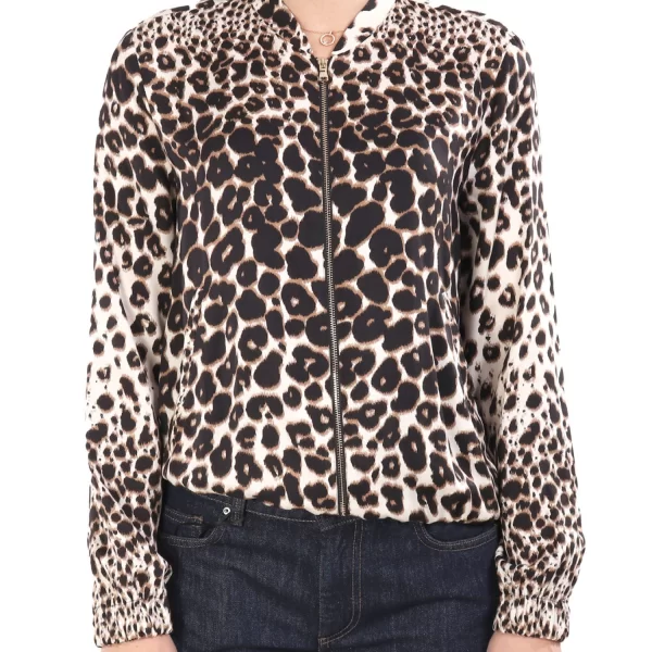 MARELLA EMME ΖΑΚΕΤΑ OLBIA ANIMAL PRINT ΜΠΕΖ-ΜΑΥΡΟ