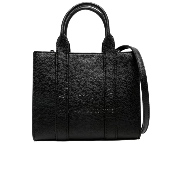 KARL LAGERFELD ΤΣΑΝΤΑ XEIΡΟΣ/CROSSBODY K/RSG PEBBLE MINI SQUARE TOTE LOGO ΜΑΥΡΟ