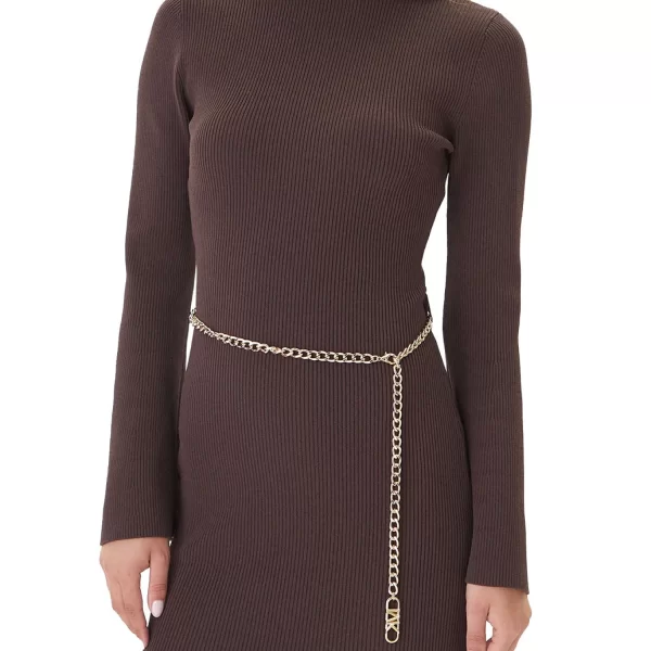 MICHAEL KORS ΦΟΡΕΜΑ ΜΙΝΙ ΠΛΕΚΤΟ ΖΙΒΑΓΚΟ ΑΠΟΣΠΩΜΕΝΗ ΑΛΥΣΙΔΑ ΚΑΦΕ