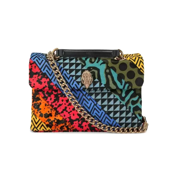 KURT GEIGER ΤΣΑΝΤΑ CROSSBODY/ΩΜΟΥ LEATHER KENSINGTON L AΛΥΣΙΔΑ LOGO ΠΟΛΥΧΡΩΜΗ