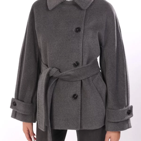 MARELLA MARELLA ΠΑΛΤΟ DOVERE ΣΤΑΥΡΩΤΟ ΑΠΟΣΠΩΜΕΝΗ ΖΩΝΗ ΓΚΡΙ