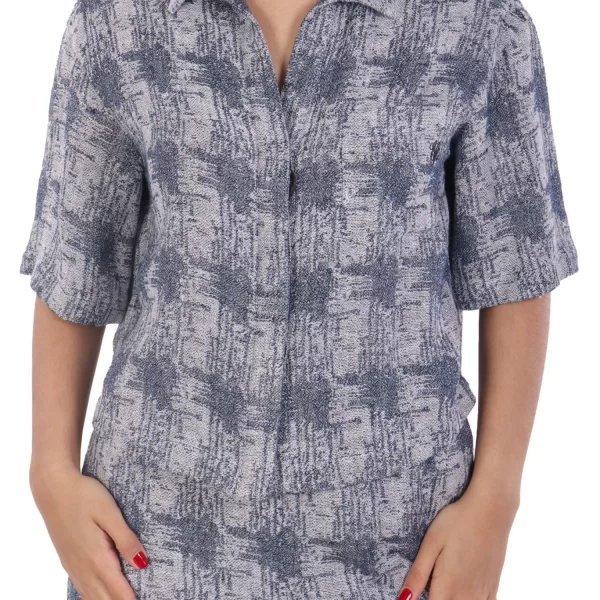 EMPORIO ARMANI ΠΟΥΚΑΜΙΣΟ CROP ΛΙΝΟ ΓΚΡΙ-ΡΑΦ