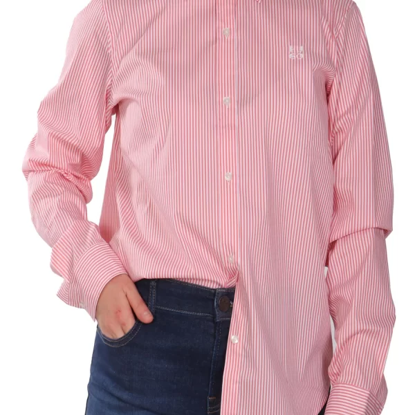 HUGO ΠΟΥΚΑΜΙΣΟ THE ESSENTIAL SHIRT ΡΙΓΑ LOGO ΡΟΖ