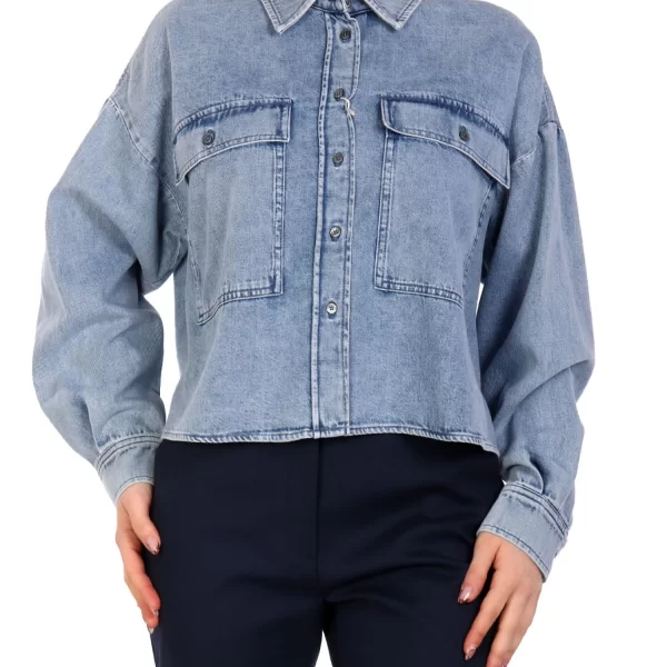 MaxMara WEEKEND MAX MARA WEEKEND ΠΟΥΚΑΜΙΣΟ CROP JEANS ZEMIRA ΜΠΛΕ