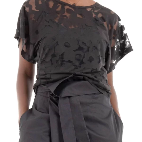 BOSS T-SHIRT C_EBASI ΔΙΑΦΑΝΕΙΕΣ ΜΑΥΡΟ