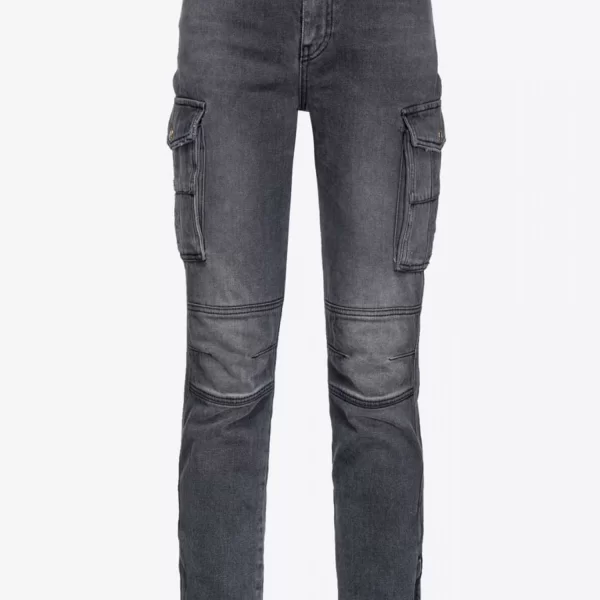 PINKO ΠΑΝΤΕΛΟΝΙ JEANS PRESSIONE CARGO DENIM ΓΚΡΙ