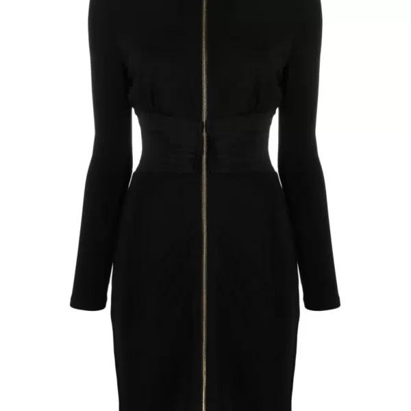 PINKO PINKO ΦΟΡΕΜΑ AKANE 1 MIDI FULL- ZIP ΓΙΑΚΑ ΜΑΥΡΟ