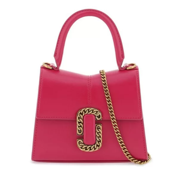 MARC JACOBS ΤΣΑΝΤΑΚΙ CROSS BODY/ΧΕΙΡΟΣ THE MINI TOP HANDLE ΑΛΥΣΙΔΑ LOGO ΦΟΥΞΙΑ