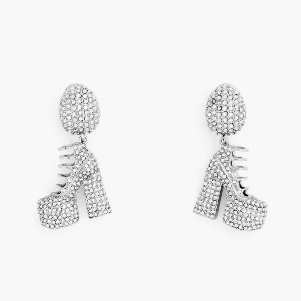 MARC JACOBS ΣΚΟΥΛΑΡΙΚΙΑ ΚΙΚΙ CRYSTAL BOOTS ΣΤΡΑΣ ΑΣΗΜΙ