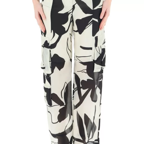 LIU-JO ΠΑΝΤΕΛΟΝΙ CARGO FLORAL ΜΠΕΖ-ΜΑΥΡΟ