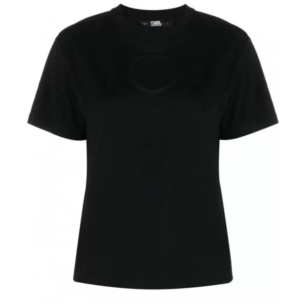 KARL LAGERFELD T-SHIRT FASHION CUT OUT ΜΑΥΡΟ