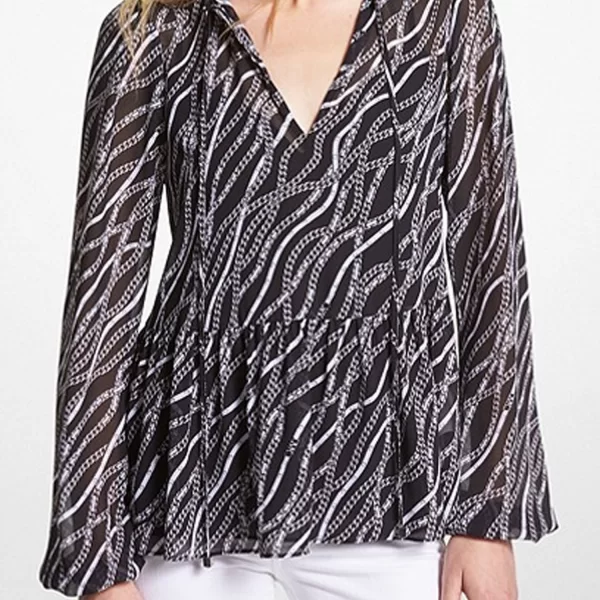 MICHAEL KORS ΠΟΥΚΑΜΙΣΑ ΑΛΥΣΙΔΕΣ ΛΕΥΚΟ/ΜΑΥΡΟ