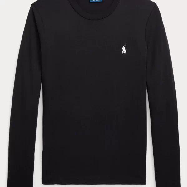 RALPH LAUREN T-SHIRT LSL BSR ΜΑΥΡΟ