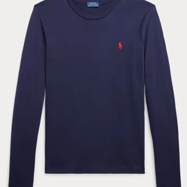RALPH LAUREN T-SHIRT LSL BSR NAVY ΜΠΛΕ
