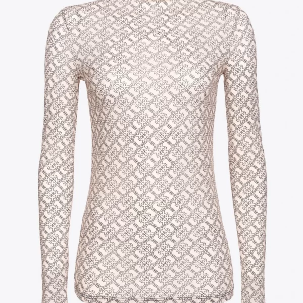 PINKO TOP ΛΟΥΠΕΤΟ LAMU ALLOVER PRINT ΜΠΕΖ