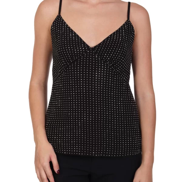 MICHAEL KORS TANK TOP ΣΤΡΑΣ ΜΑΥΡΟ