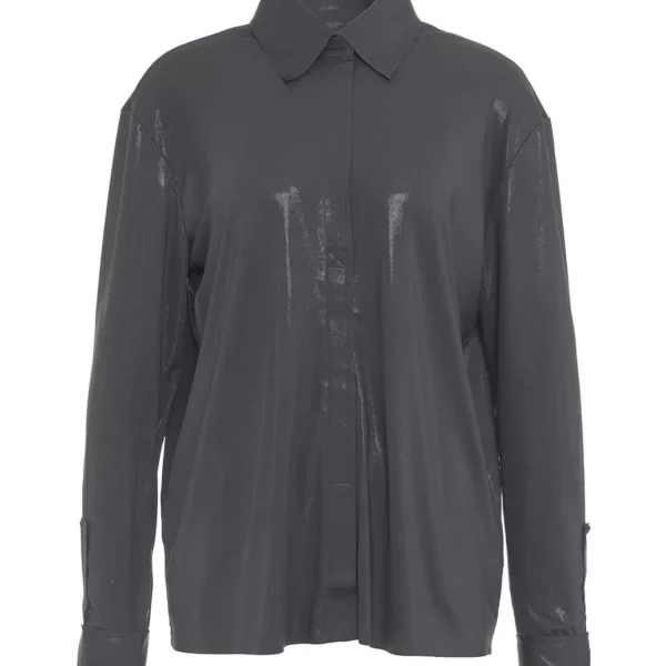 NORMA KAMALI ΠΟΥΚΑΜΙΣΟ ΓΚΡΙ ΜΕΤΑΛΛΙΖΕ