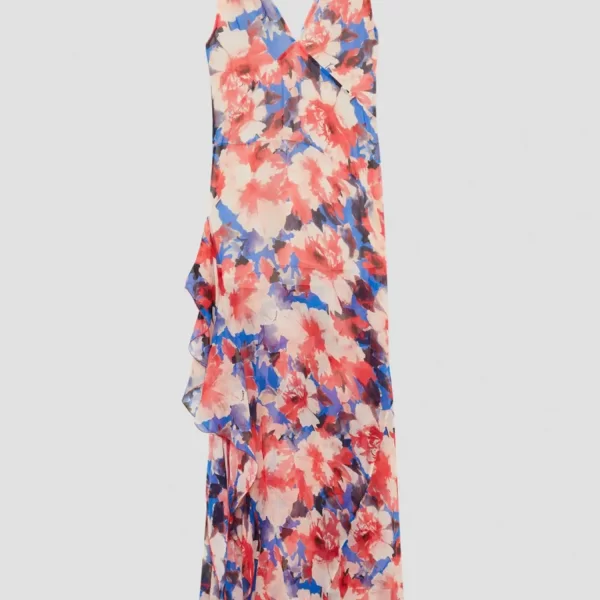 PATRIZIA PEPE ΦΟΡΕΜΑ MAXI ΑΝΟΙΓΜΑ ΒΟΛΑΝ FLORAL ΠΟΛΥΧΡΩΜΟ