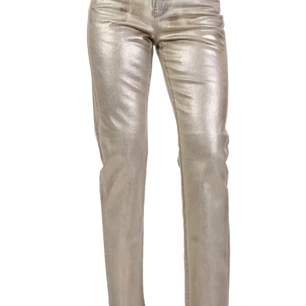 PINKO JEANS ROXANNE STRAIGHT SHINING ΜΠΕΖ ΜΕΤΑΛΛΙΚΟ