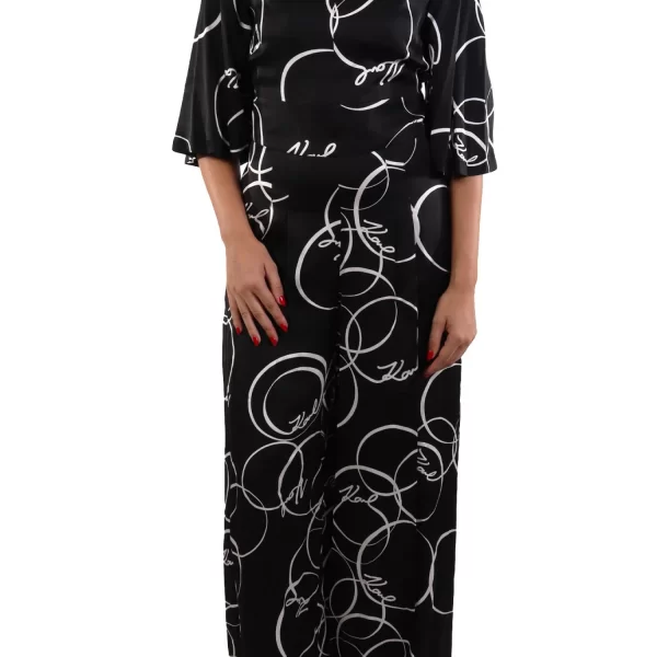 KARL LAGERFELD ΟΛΟΣΩΜΗ ΦΟΡΜΑ ΜΟΤΙΒΟ LOGO ΜΑΥΡΟ-ΛΕΥΚΟ