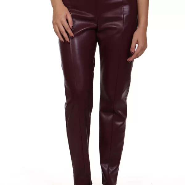 PATRIZIA PEPE ΠΑΝΤΕΛΟΝΙ FAUX LEATHER SKINNY ΦΕΡΜΟΥΑΡ ΠΛΑΙ ΜΠΟΡΝΤΩ