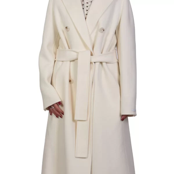 MARELLA 1 ΠΑΛΤΟ ZAMBIA ΜΑΛΛΙΝΟ ΜΑΚΡΥ ΣΤΑΥΡΩΤΟ ΕΚΡΟΥ