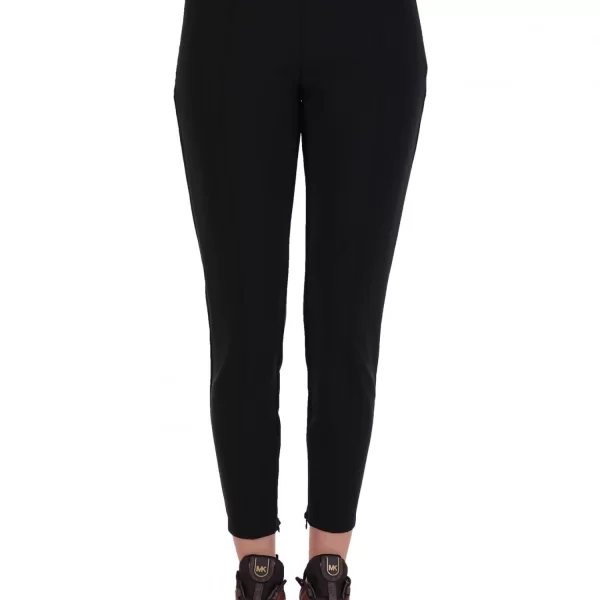 ELISABETTA FRANCHI ELISABETTA FRANCHI ΠΑΝΤΕΛΟΝΙ HIGH WAIST ΜΕΤΑΛΛΙΚΑ LOGO ΜΕΣΗ ΤΣΕΠΕΣ ΦΕΡΜΟΥΑΡ ΤΕΛΕΙΩΜΑ ΜΑΥΡΟ