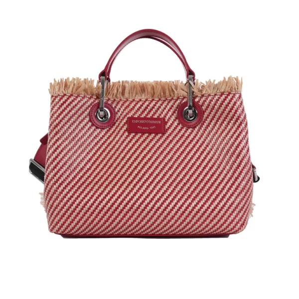 EMPORIO ARMANI ΤΣΑΝΤΑ SHOPPING BAG PVC/PLASTIC ΛΟΓΟΤΥΠΟ ΙΜΑΝΤΑΣ ΞΕΦΤΙΑ ΚΟΚΚΙΝΟ