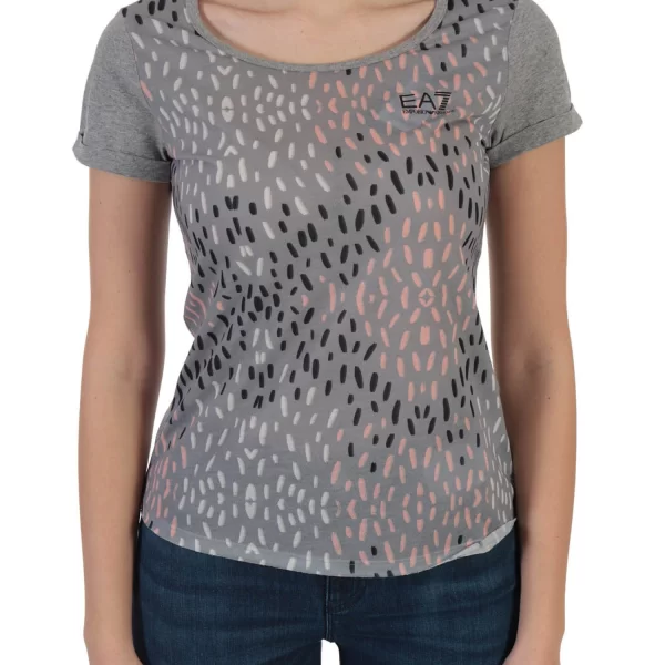 ARMANI 7 ARMANI 7 Τ-SHIRT ΜΙΚROΣΧΕΔΙΟ ΓΚΡΙ