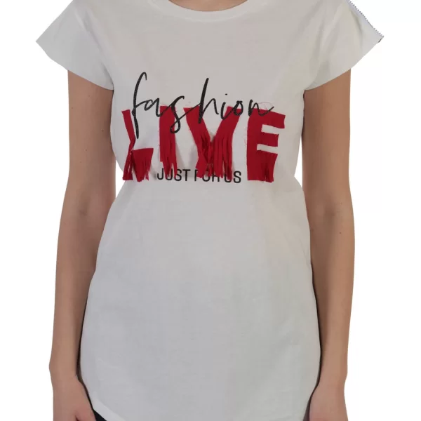 RELISH T-SHIRT LOVE FASHION ADCORRENT ΛΕΥΚΟ