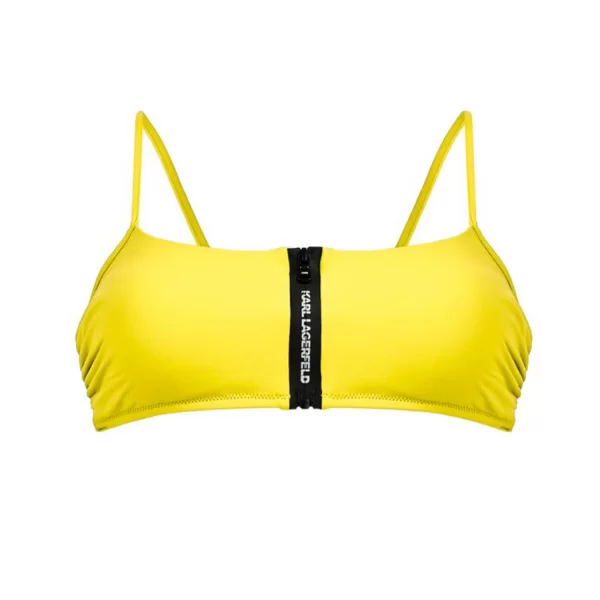 KARL LAGERFELD ΜΑΓΙΩ TOP CARRY OVER ΤΙΡΑΝΤΑ ΦΕΡΜΟΥΑΡ LOGO ΚΙΤΡΙΝΟ