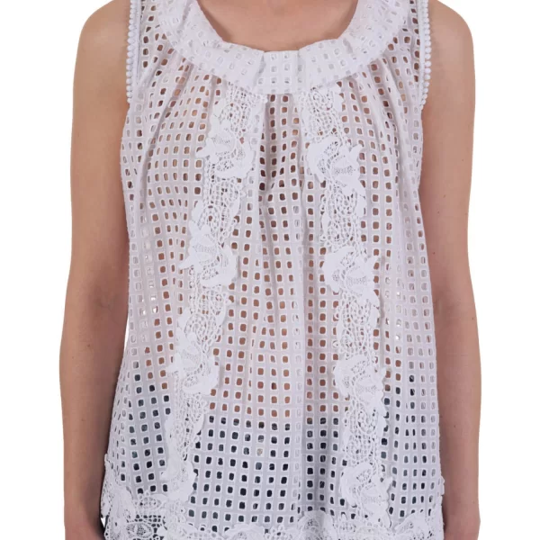 PINKO TOP VEDRAI ΚΟΦΤΟ ΒΟΛΑΝ ΛΑΙΜO ΔΑΝΤΕΛΑ ΛΑΙΜΟ BIRDS ΛΕΥΚΟ