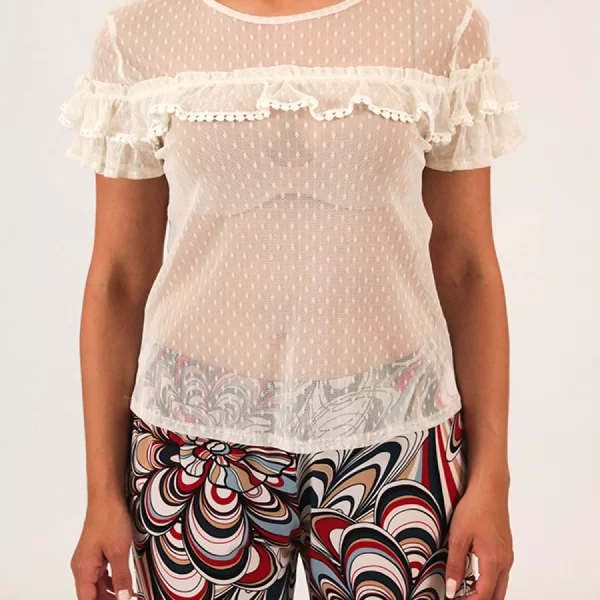 TWENTY-29 T-SHIRT ΔΙΑΦΑΝΕΙΑ ΦΡΑΜΠΑΛΑ ΥΠΟΛΕΥΚΟ