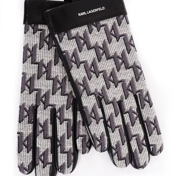 KARL LAGERFELD ΓΑΝΤΙΑ MONOGRAMM ΓΚΡΙ/ΜΑΥΡΟ