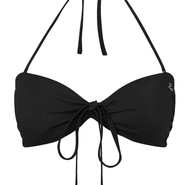 KARL LAGERFELD ΜΑΓΙΩ TOP DNA BANDEUE ΔΕΣΙΜΟ ΛΑΙΜΟ LOGO ΜΑΥΡΟ