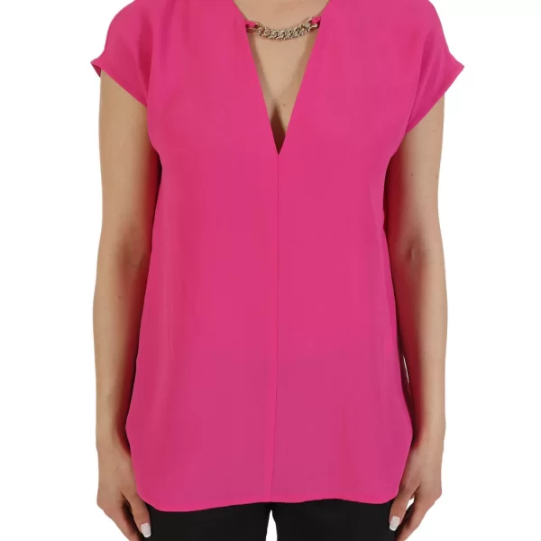 MARELLA TOP ASTER ΑΛΥΣΙΔΑ V-NECK ΦΟΥΞΙΑ