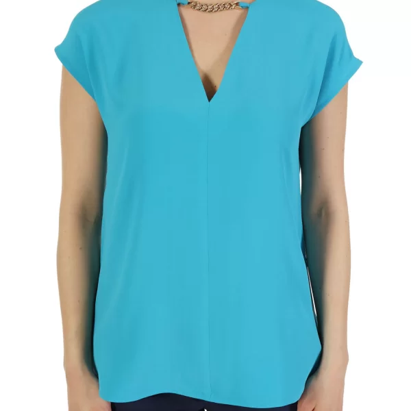 MARELLA TOP ASTER ΑΛΥΣΙΔΑ V-NECK ΤΥΡΚΟΥΑΖ