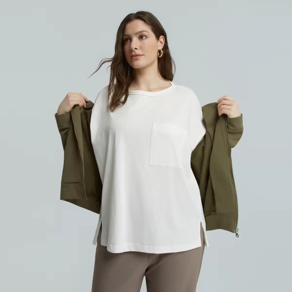 Oversized βαμβακερό t-shirt με τσεπάκι