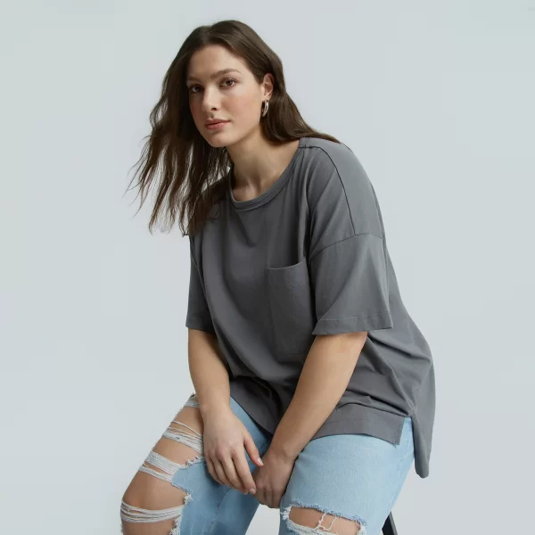 Oversized βαμβακερό t-shirt με τσεπάκι