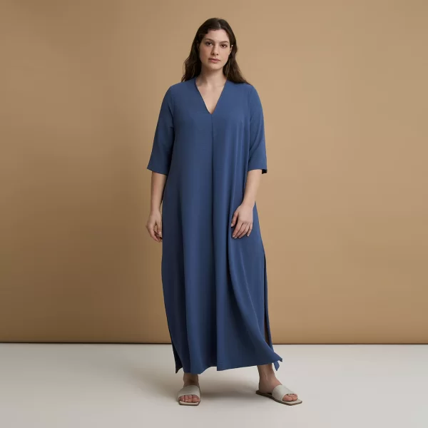 MAT FASHION Maxi φόρεμα V κρεπ airwashed