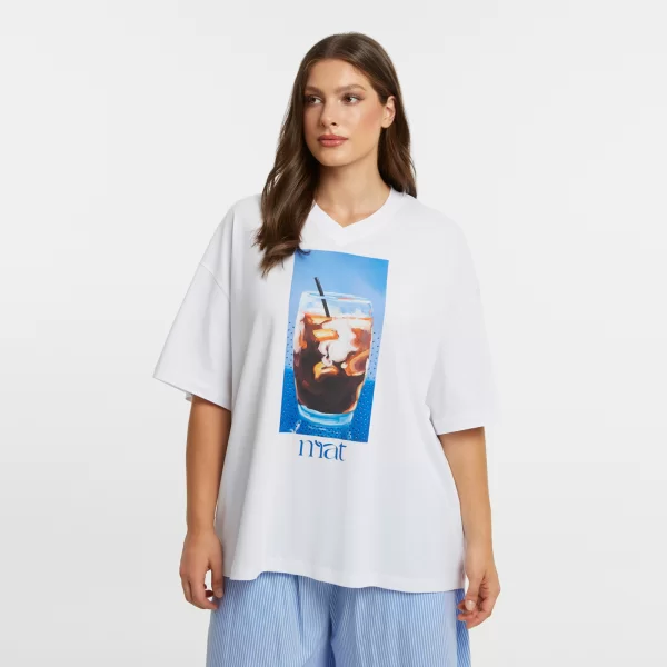 Βαμβακερό t-shirt με στάμπα freddo espresso & strass