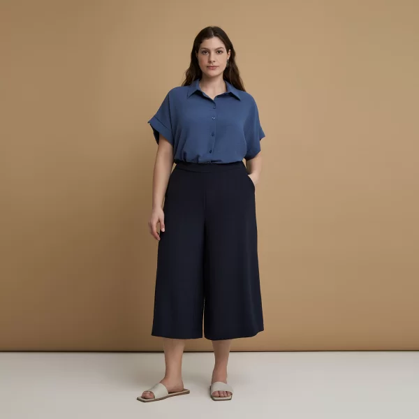 Ζιπ κιλότ κρεπ airwashed