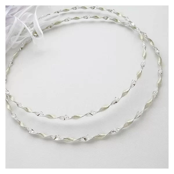 Στέφανα Γάμου επάργυρα με πετρούλες ST190