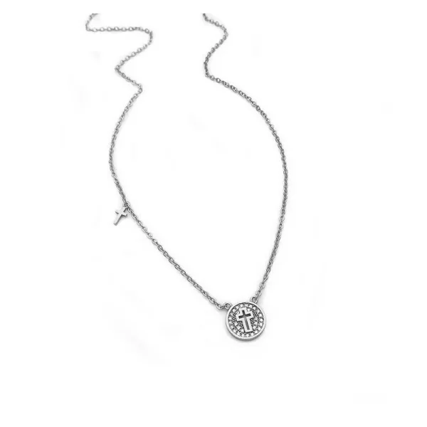 Λεπτό Κολιέ με σταυρό ασημένιο SG121