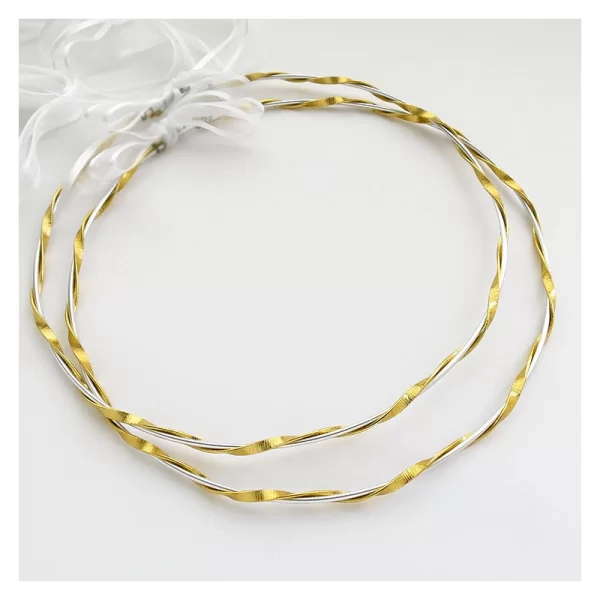 Επάργυρα Στεφανα Γαμου δίχρωμα ST121