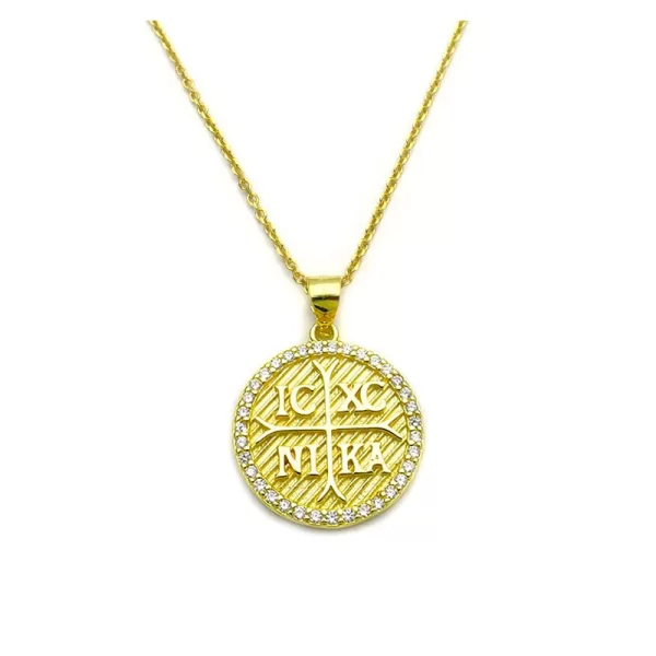 Κωνσταντινάτο κολιέ από Ασήμι 925 επιχρυσωμένο KL263