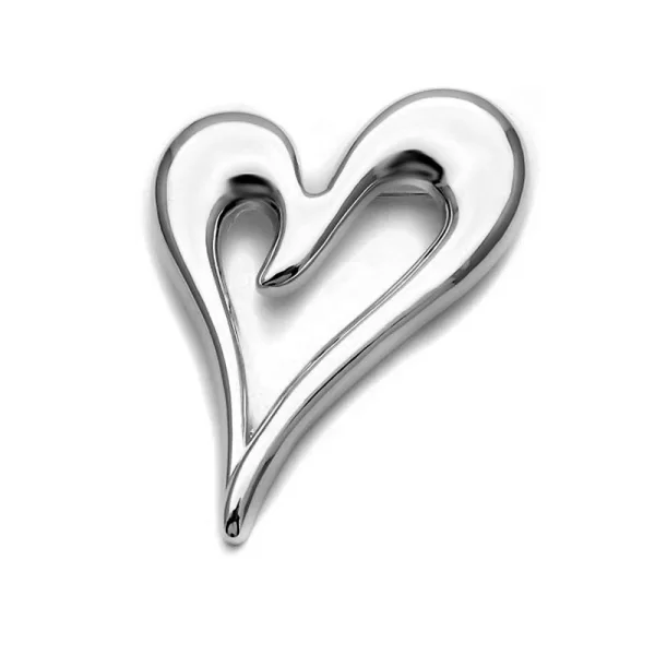 Καρφίτσα καρδιά ασημένια KF114