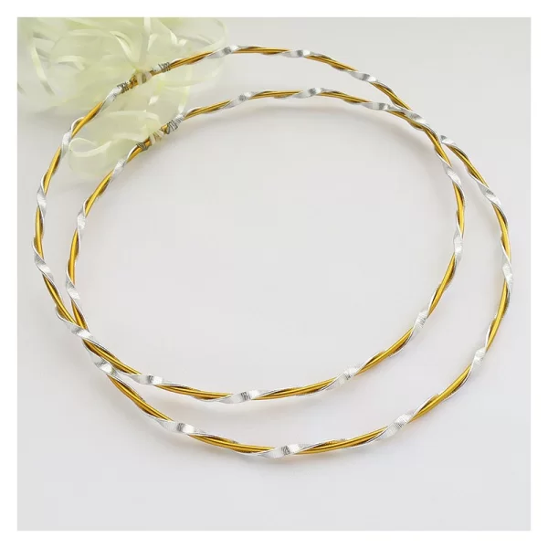 Στέφανα Γάμου επάργυρα δίχρωμα ST211