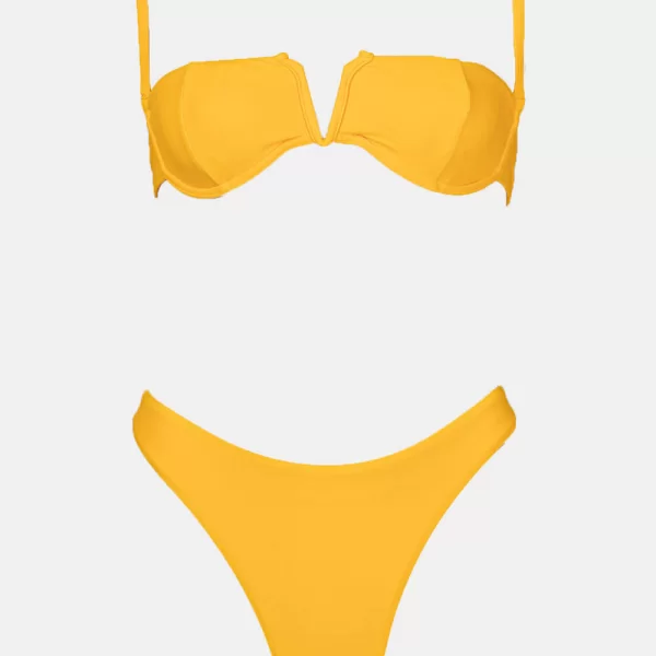 GIGI-Μαγιό Μπικίνι με Μπανέλα - Κίτρινο