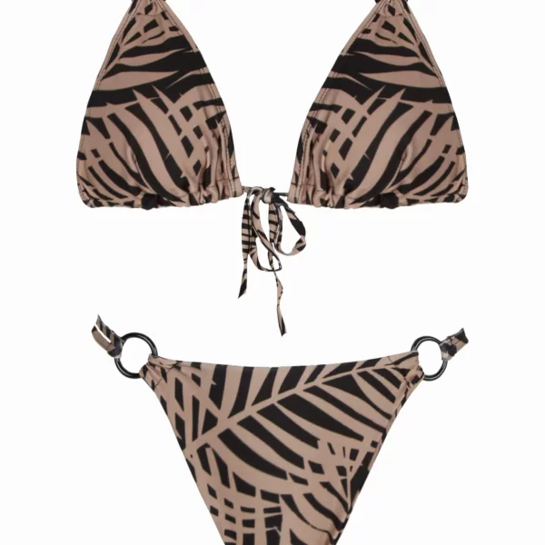 GIGI-Μαγιό Σετ Μπικίνι με Δέσιμο Μπροστά - Καφέ